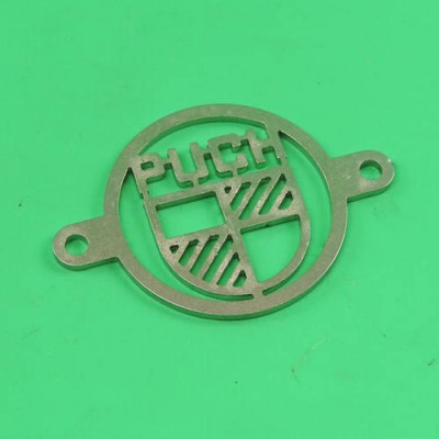 RVS logo afdekplaat Luchtfilter Puch Maxi